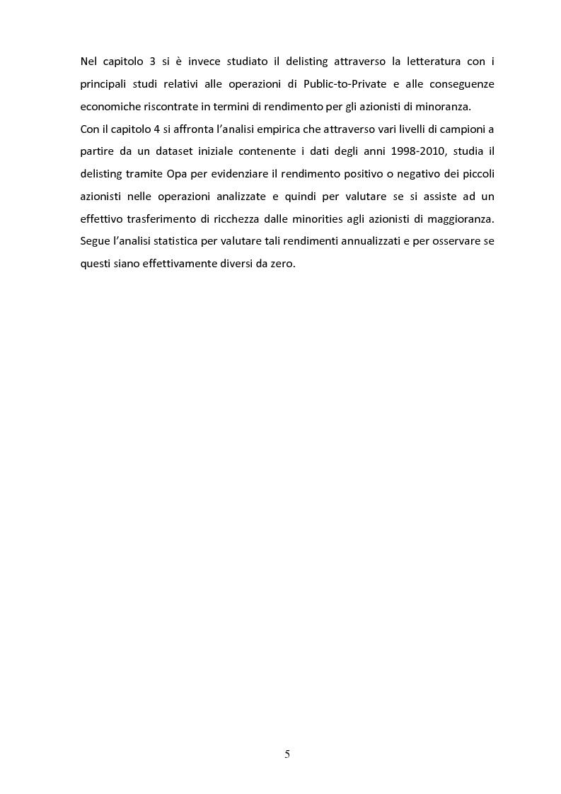 Anteprima della tesi: Il delisting in Italia: un'analisi empirica, Pagina 3