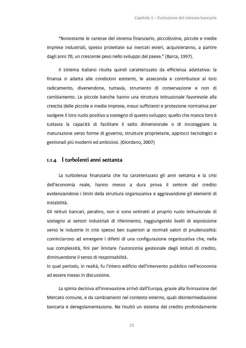 Anteprima della tesi: La gestione dei servizi bancari tra efficienza e territorialità, Pagina 12