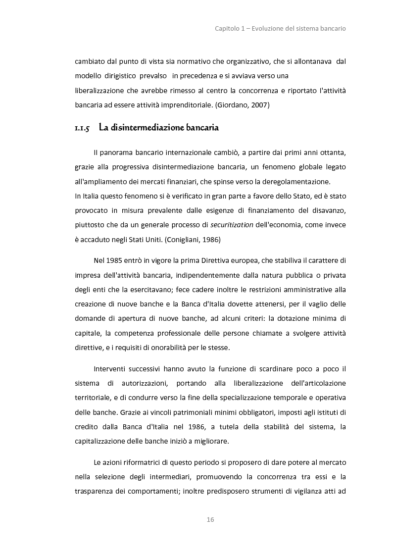 Anteprima della tesi: La gestione dei servizi bancari tra efficienza e territorialità, Pagina 13