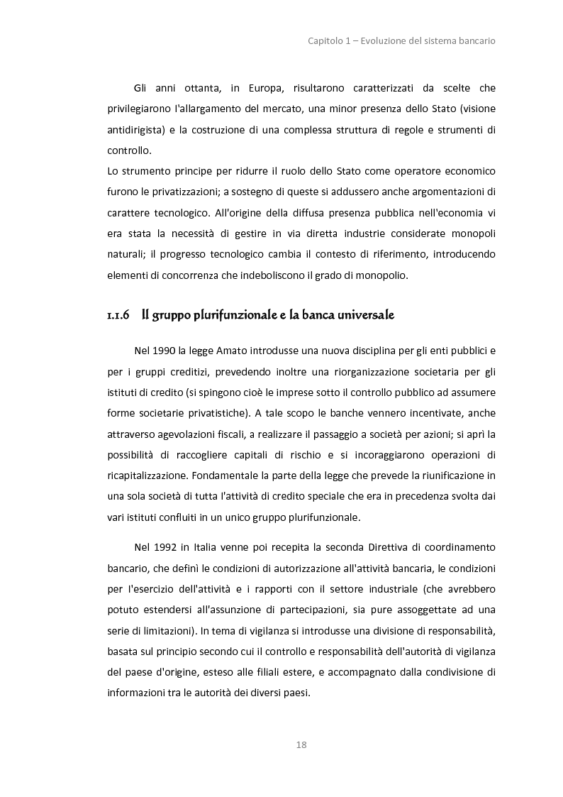 Anteprima della tesi: La gestione dei servizi bancari tra efficienza e territorialità, Pagina 15