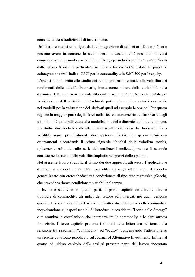 Anteprima della tesi: Il legame tra commodity e equity nei periodi di stress: un'analisi su rendimenti e volatilità, Pagina 3