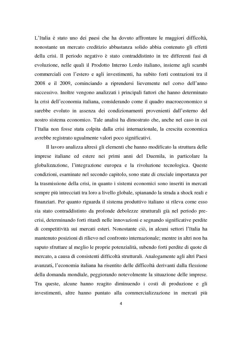 Anteprima della tesi: Il sistema produttivo italiano e il rapporto banca-impresa durante la crisi, Pagina 3