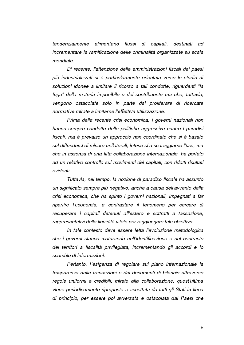 Anteprima della tesi: Paradisi Fiscali e Rapporti Tributari Internazionali, Pagina 3