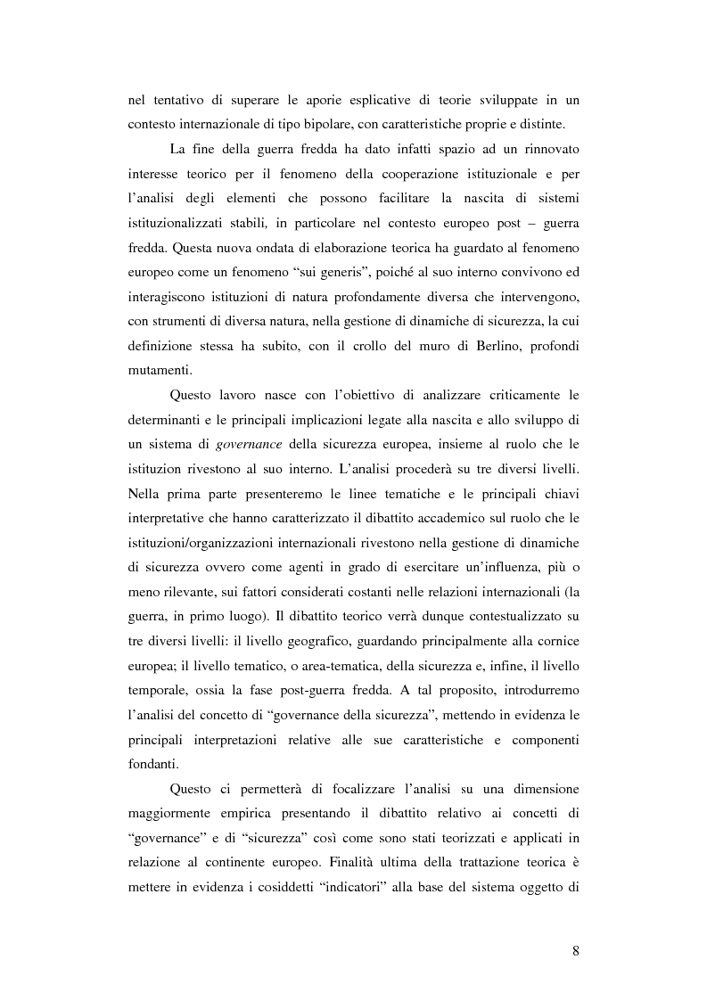 Anteprima della tesi: La gestione della sicurezza europea tra governance e frammentazione. Il ruolo delle istituzioni e il caso del Kossovo, Pagina 3