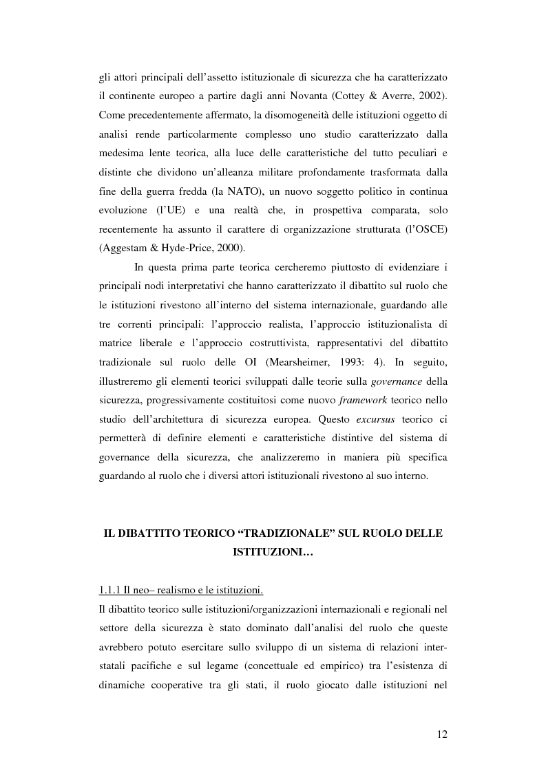 Anteprima della tesi: La gestione della sicurezza europea tra governance e frammentazione. Il ruolo delle istituzioni e il caso del Kossovo, Pagina 7