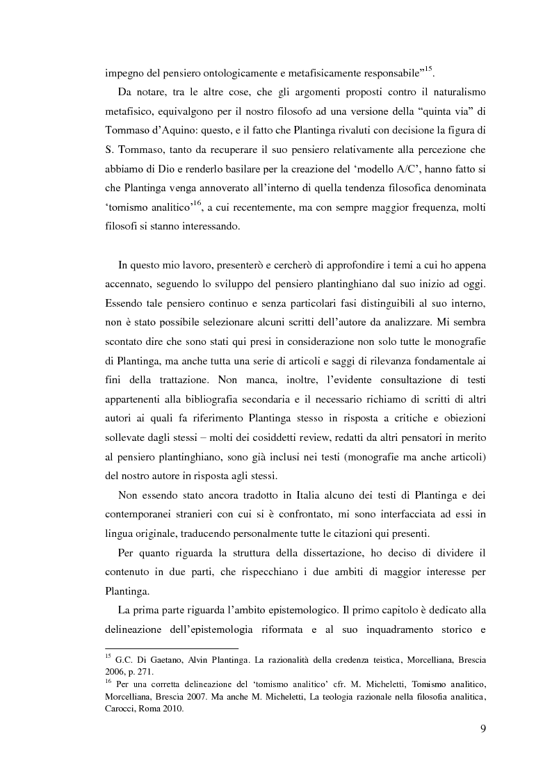 Anteprima della tesi: Alvin Plantinga: Epistemologia Riformata e Teismo, Pagina 10