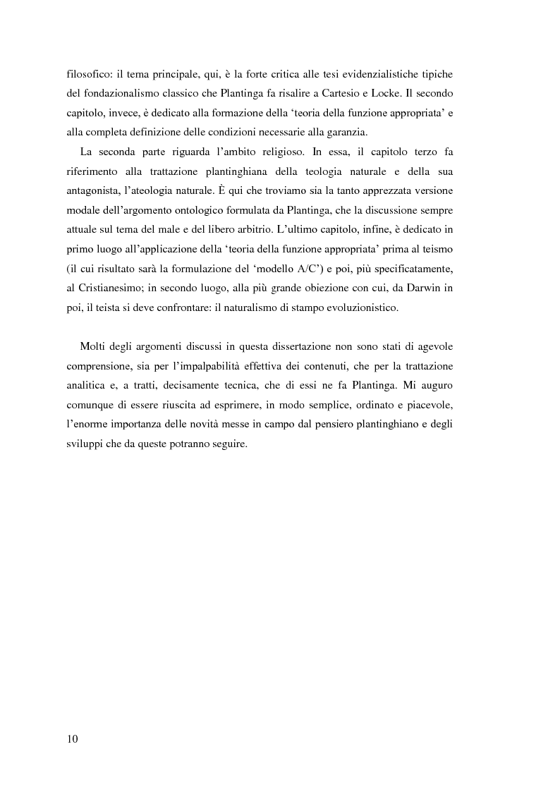 Anteprima della tesi: Alvin Plantinga: Epistemologia Riformata e Teismo, Pagina 11