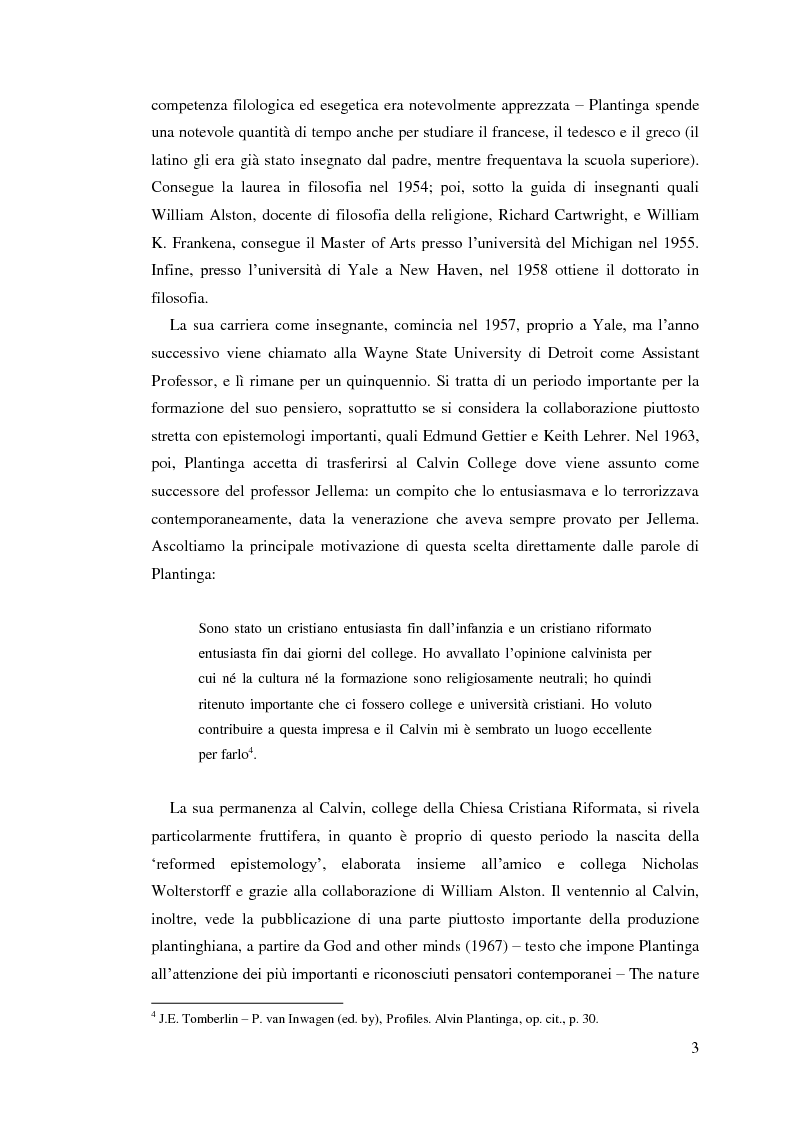 Anteprima della tesi: Alvin Plantinga: Epistemologia Riformata e Teismo, Pagina 4
