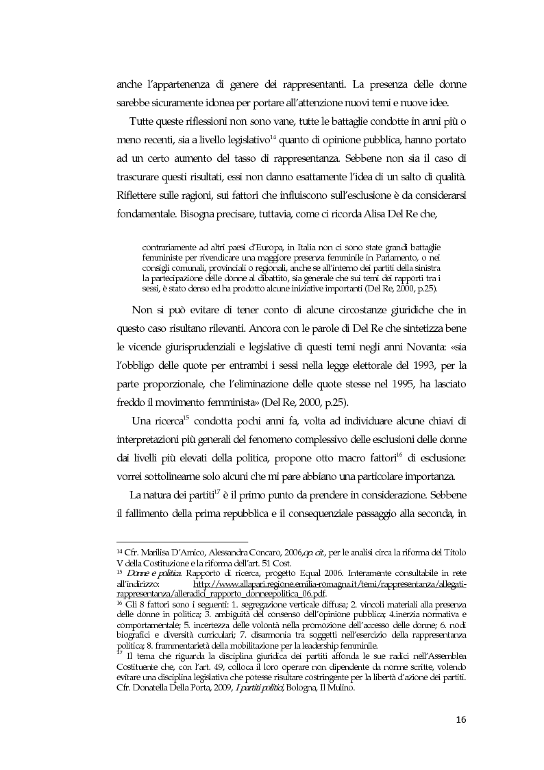 Anteprima della tesi: La comunicazione mediatica delle donne in politica: quali spazi e quali linguaggi, Pagina 12