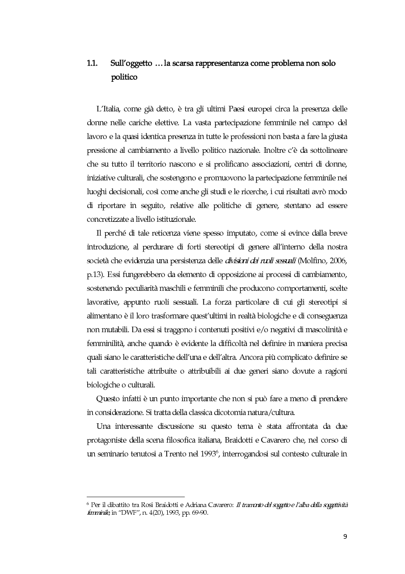 Anteprima della tesi: La comunicazione mediatica delle donne in politica: quali spazi e quali linguaggi, Pagina 5