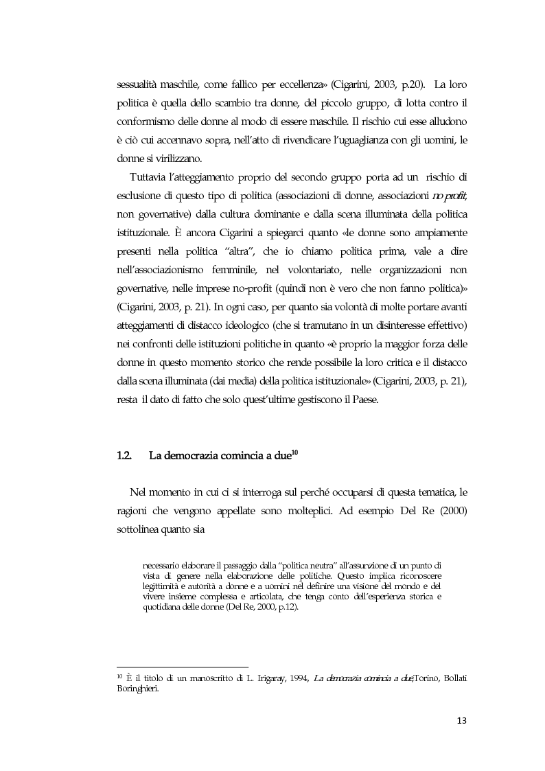Anteprima della tesi: La comunicazione mediatica delle donne in politica: quali spazi e quali linguaggi, Pagina 9