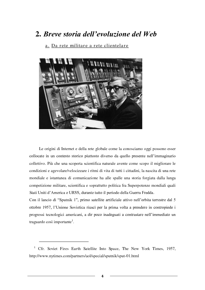 Anteprima della tesi: La Condivisione Globale: Web 2.0, Social Networks, “Faceboom”, Censure e Ipotesi sul futuro della rete., Pagina 3