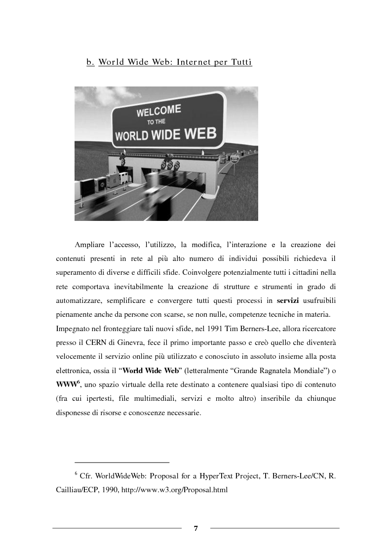 Anteprima della tesi: La Condivisione Globale: Web 2.0, Social Networks, “Faceboom”, Censure e Ipotesi sul futuro della rete., Pagina 6