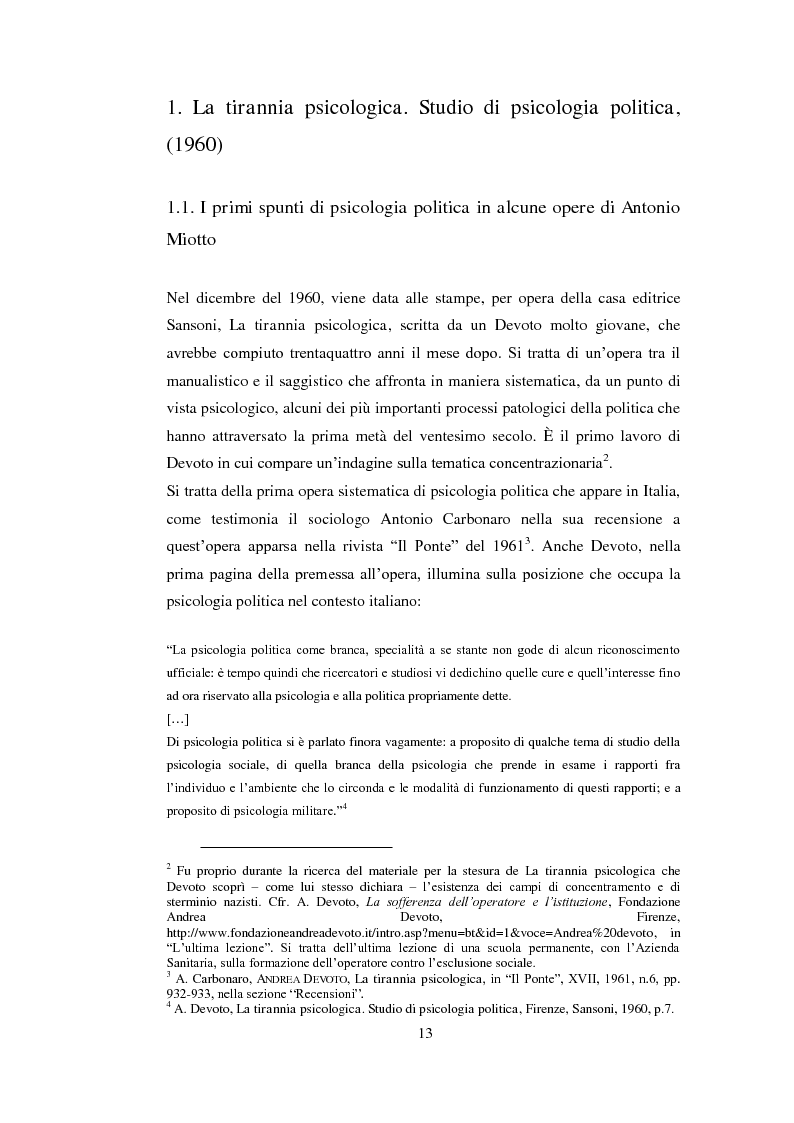 Anteprima della tesi: Psicologia politica e psicologia sociale in Andrea Devoto (1927-1994), Pagina 10