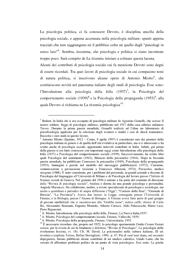 Anteprima della tesi: Psicologia politica e psicologia sociale in Andrea Devoto (1927-1994), Pagina 11