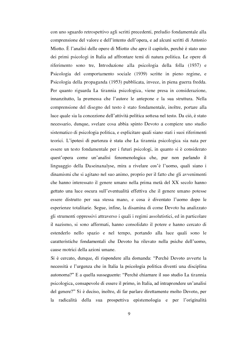 Anteprima della tesi: Psicologia politica e psicologia sociale in Andrea Devoto (1927-1994), Pagina 6