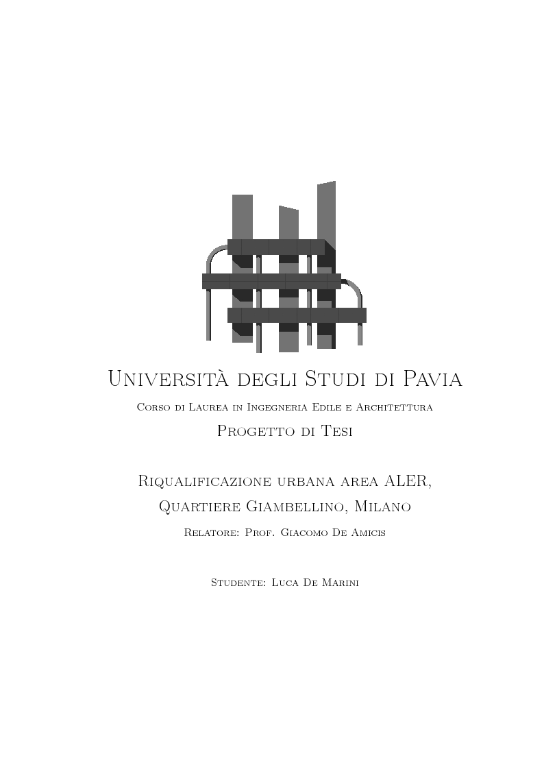 Anteprima della tesi: Riqualificazione urbana area ALER, Quartiere Giambellino, Milano, Pagina 1