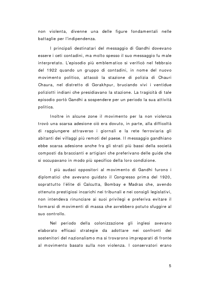 Anteprima della tesi: Il cammino della non violenza: Martin Luther King e Gandhi, Pagina 6