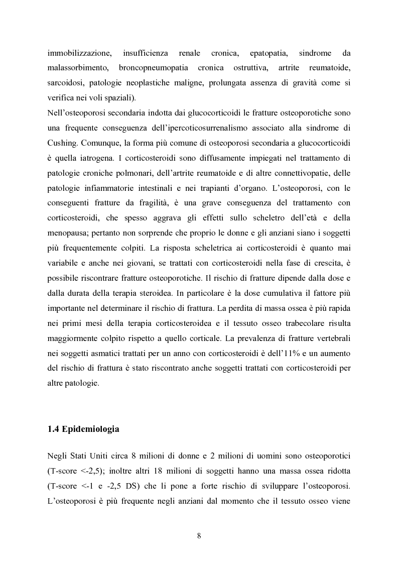 Anteprima della tesi: Ultrasonografia quantitativa falangea nella valutazione della familiarità dell’osteoporosi in pazienti con fratture prossimali di collo di femore, Pagina 5