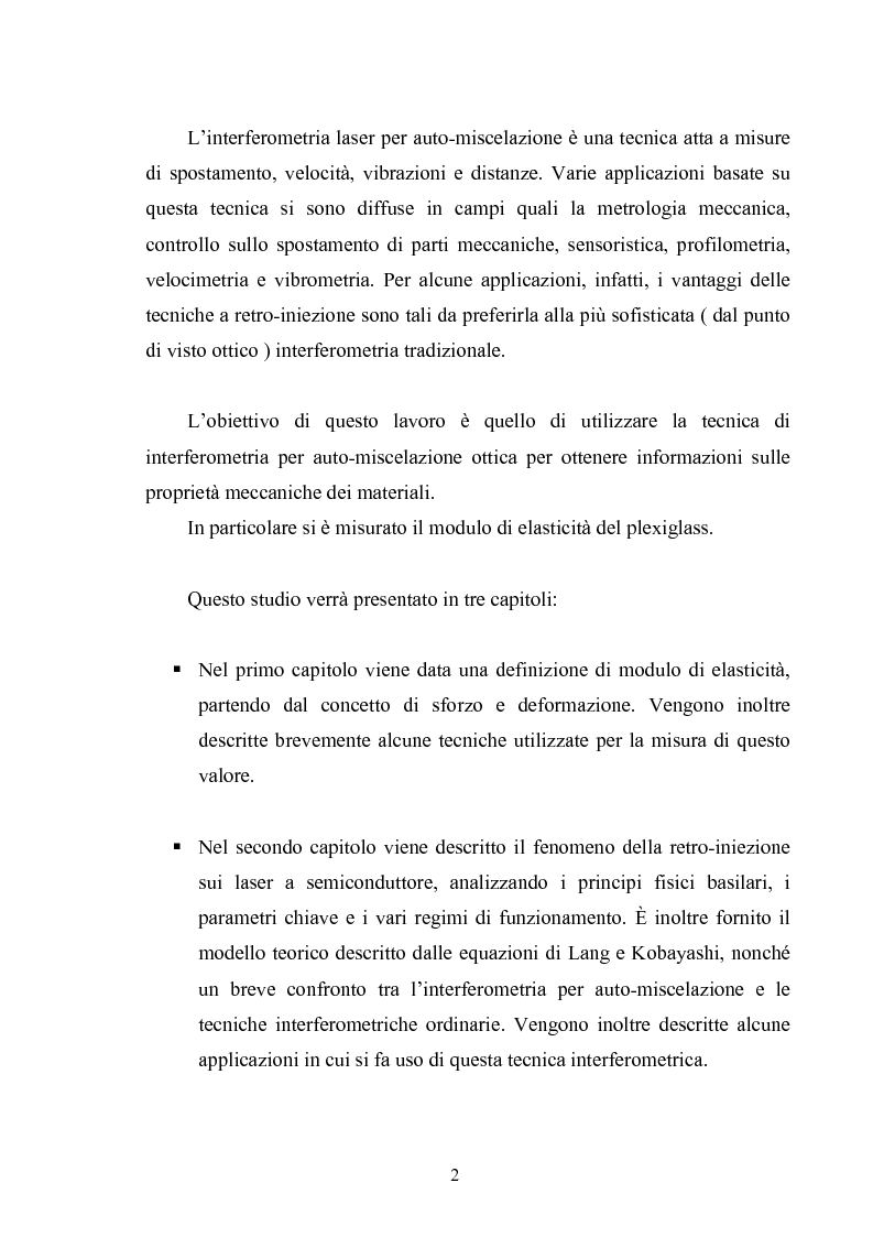 Anteprima della tesi: Misura del modulo di Young tramite interferometria per auto-miscelazione di fase, Pagina 3