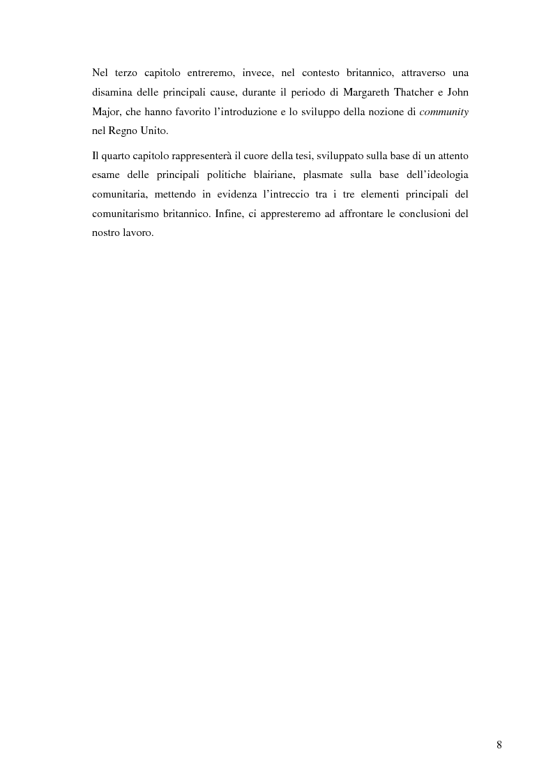 Anteprima della tesi: La nascita e lo sviluppo del comunitarismo politico nella Gran Bretagna del New Labour, Pagina 5