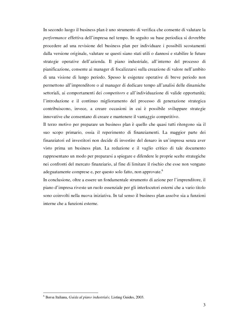 Anteprima della tesi: Il business plan. Finalità, struttura e ambiti applicativi., Pagina 6