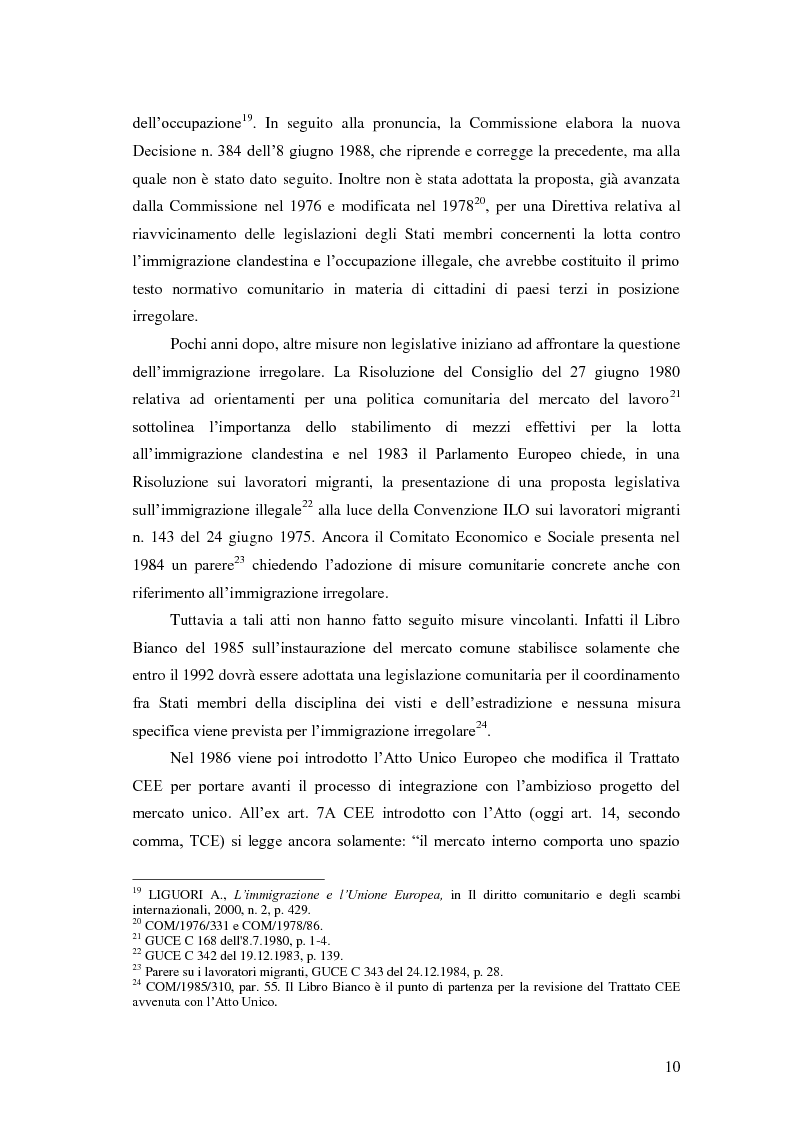 Anteprima della tesi: La Direttiva Rimpatri: Test case della procedura di codecisione in materia di immigrazione, Pagina 11