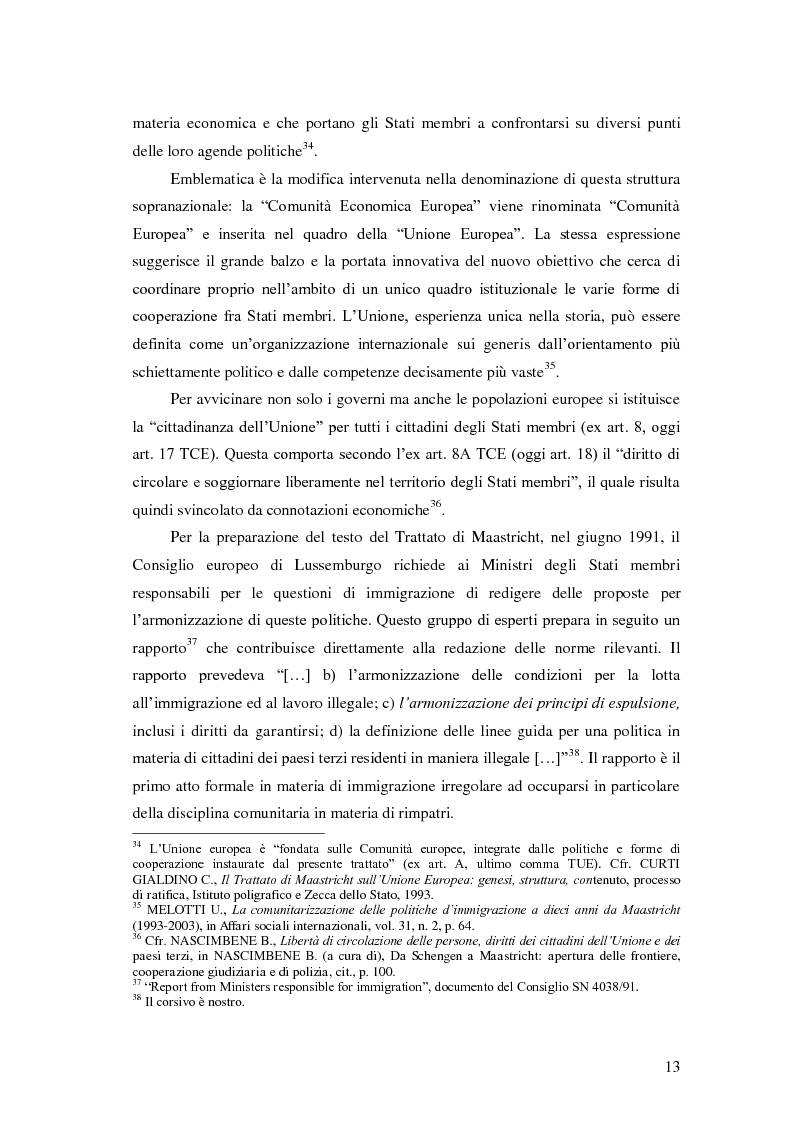 Anteprima della tesi: La Direttiva Rimpatri: Test case della procedura di codecisione in materia di immigrazione, Pagina 14