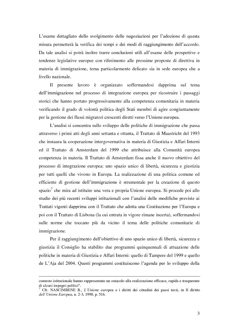 Anteprima della tesi: La Direttiva Rimpatri: Test case della procedura di codecisione in materia di immigrazione, Pagina 4