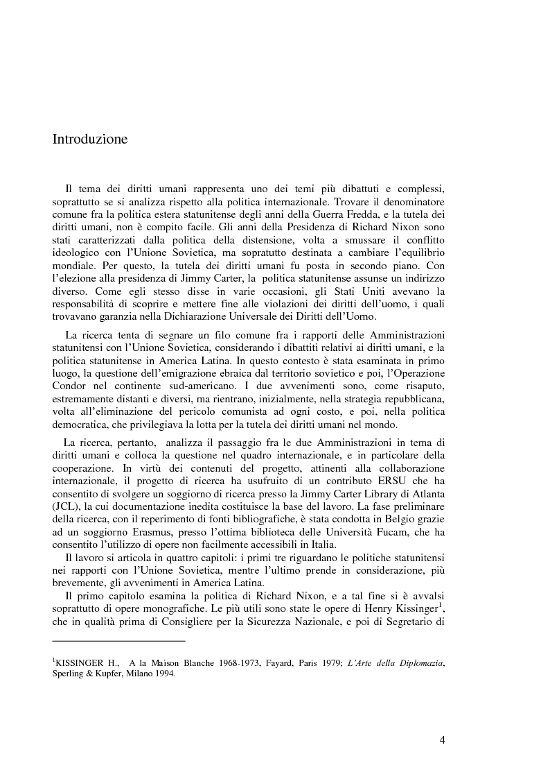 Anteprima della tesi: Politica estera degli Stati Uniti in tema di diritti umani da Nixon a Carter, Pagina 2