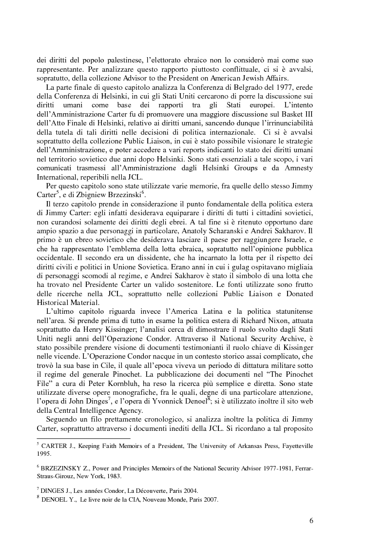 Anteprima della tesi: Politica estera degli Stati Uniti in tema di diritti umani da Nixon a Carter, Pagina 4