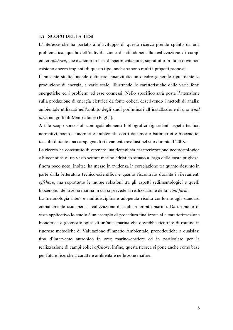 Anteprima della tesi: Analisi ambientale per la realizzazione di un campo eolico offshore nel Golfo di Manfredonia (FG), Pagina 5