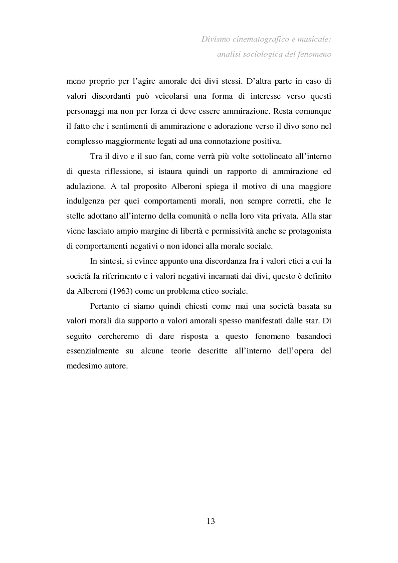 Anteprima della tesi: Divismo cinematografico e musicale: analisi sociologica del fenomeno, Pagina 10