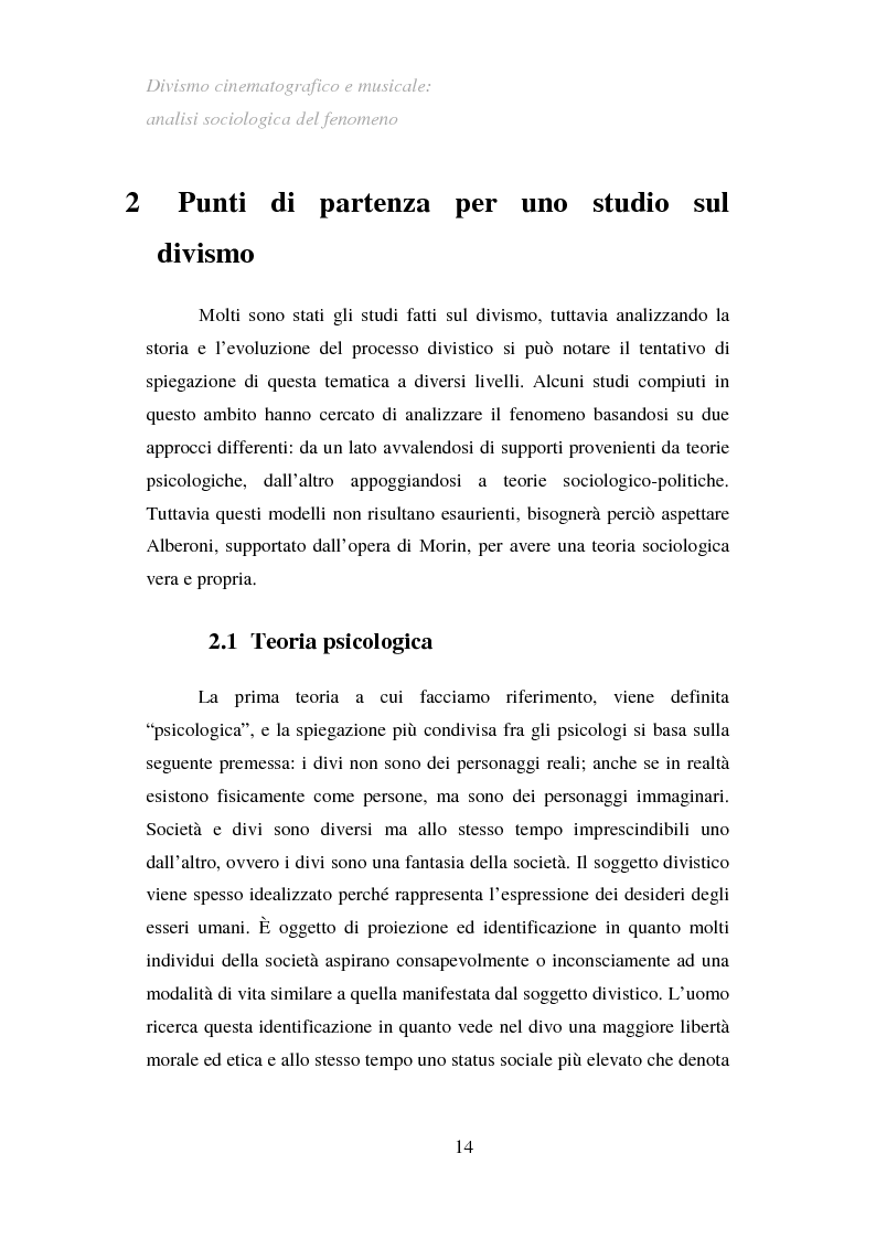 Anteprima della tesi: Divismo cinematografico e musicale: analisi sociologica del fenomeno, Pagina 11