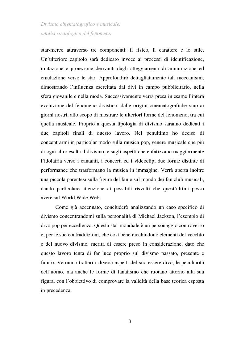 Anteprima della tesi: Divismo cinematografico e musicale: analisi sociologica del fenomeno, Pagina 5