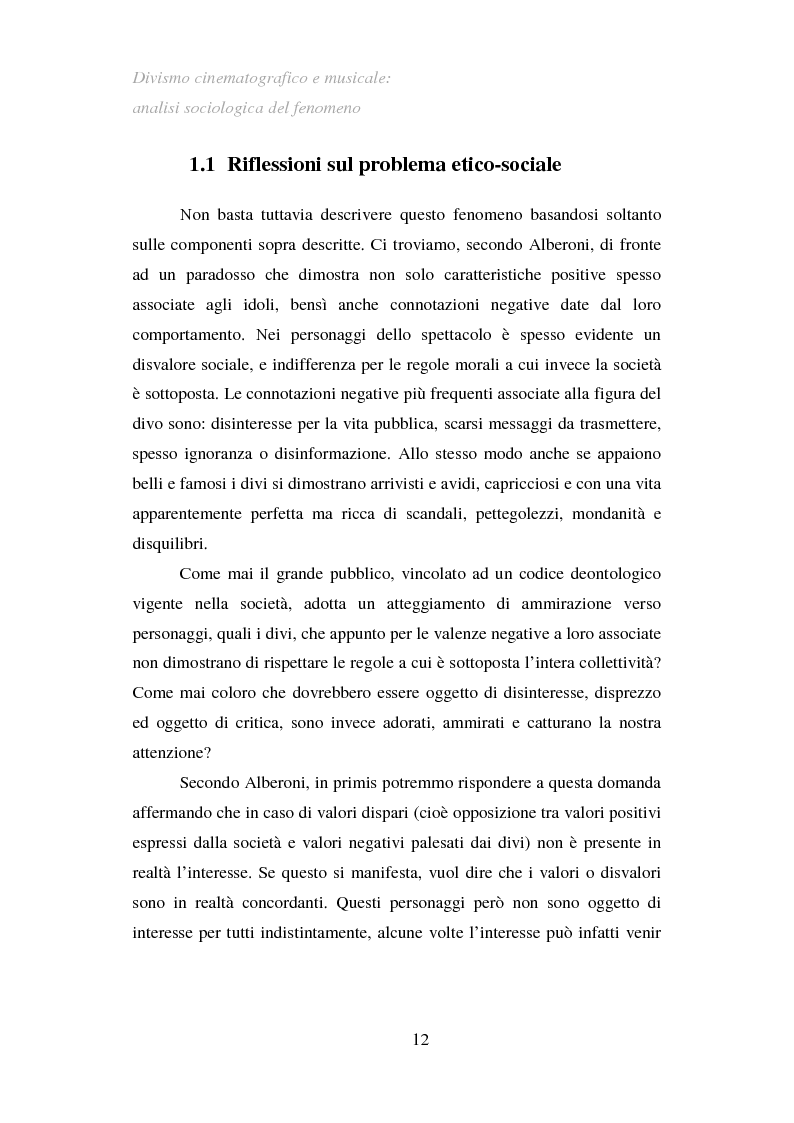 Anteprima della tesi: Divismo cinematografico e musicale: analisi sociologica del fenomeno, Pagina 9