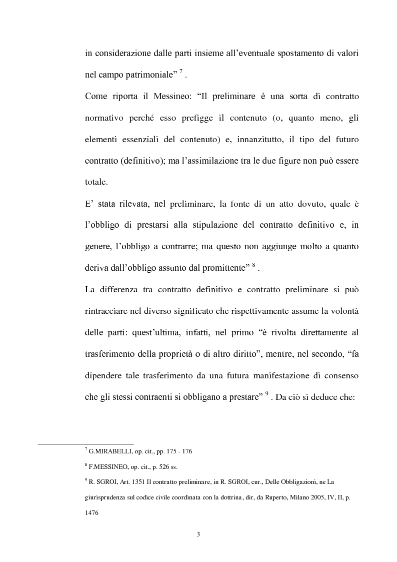 Anteprima della tesi: Promessa di vendita per persona da nominare e clausola di cessione del contratto e/o a favore del terzo, Pagina 4