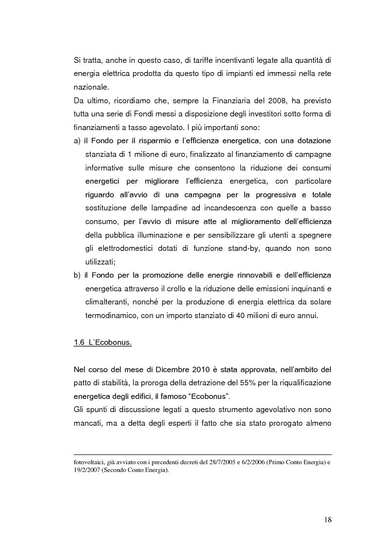 Anteprima della tesi: Le agevolazioni fiscali per l'utilizzo delle fonti energetiche rinnovabili in Italia., Pagina 11