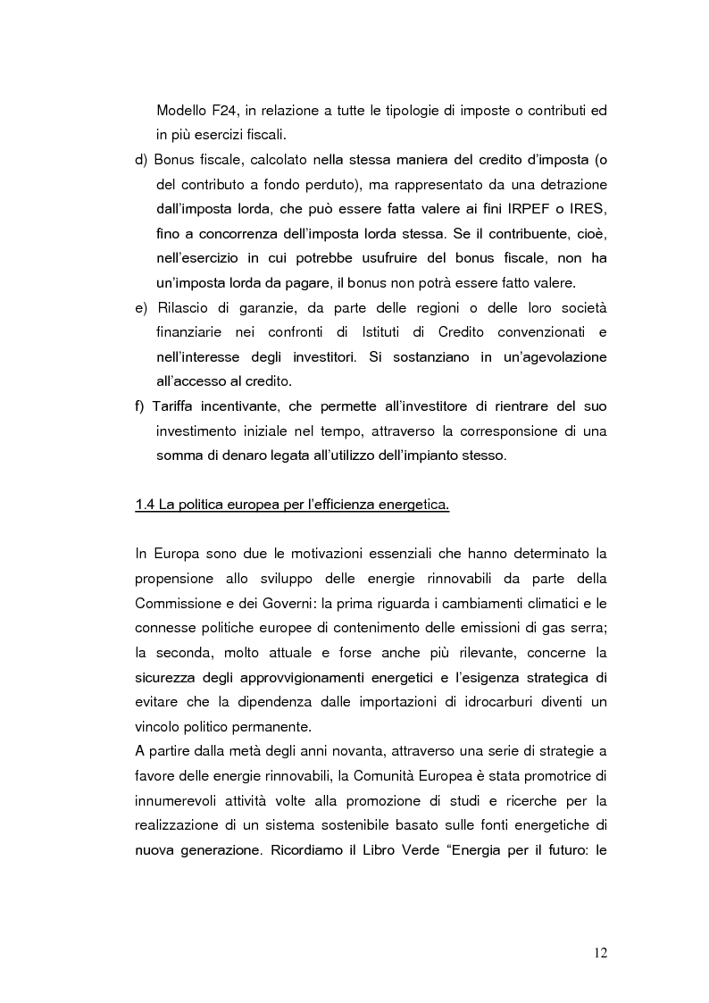 Anteprima della tesi: Le agevolazioni fiscali per l'utilizzo delle fonti energetiche rinnovabili in Italia., Pagina 5
