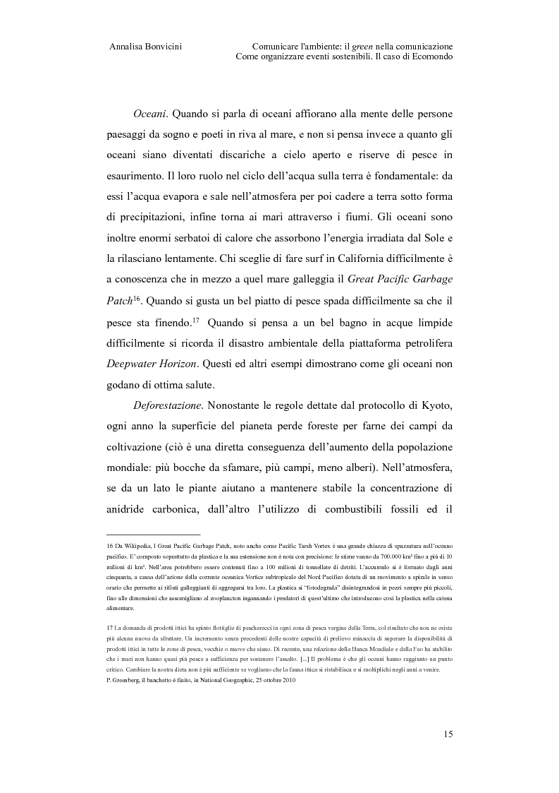 Anteprima della tesi: Comunicare l'ambiente: il green nella comunicazione. Come organizzare eventi sostenibili. Il caso di Ecomondo, Pagina 11