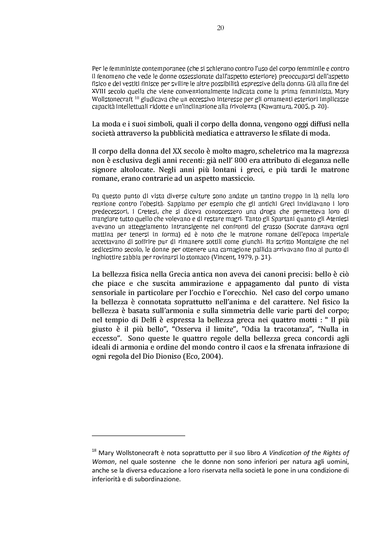 Anteprima della tesi: Danza e anoressia. L'ipotesi di Claude Lorin., Pagina 4