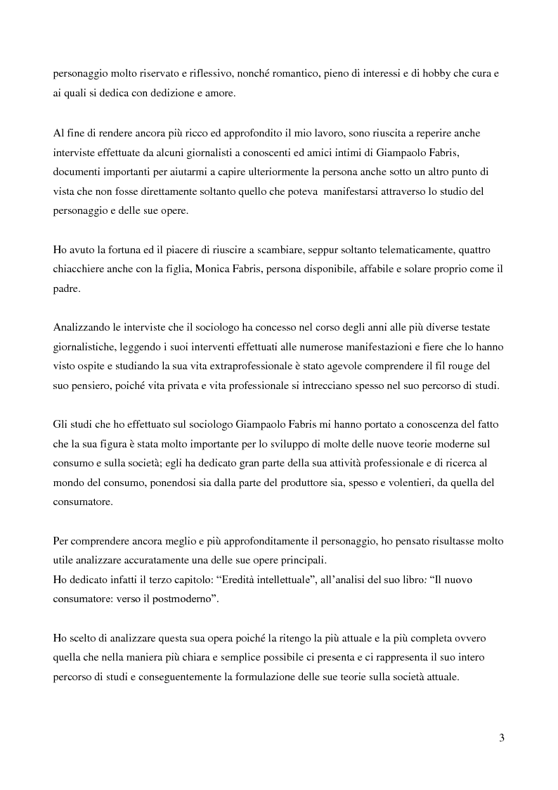 Anteprima della tesi: Contributo del sociologo Giampaolo Fabris alla conoscenza della società contemporanea, Pagina 3