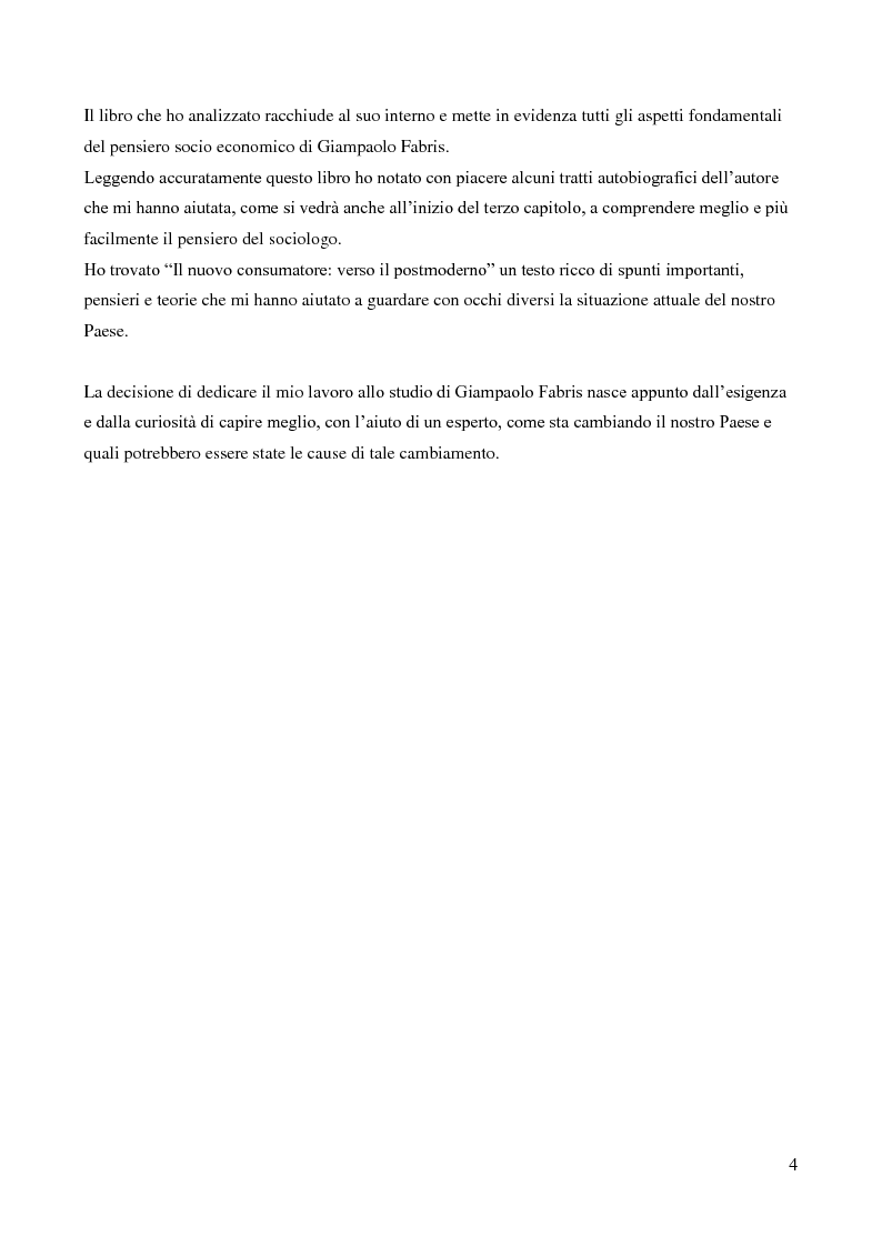 Anteprima della tesi: Contributo del sociologo Giampaolo Fabris alla conoscenza della società contemporanea, Pagina 4