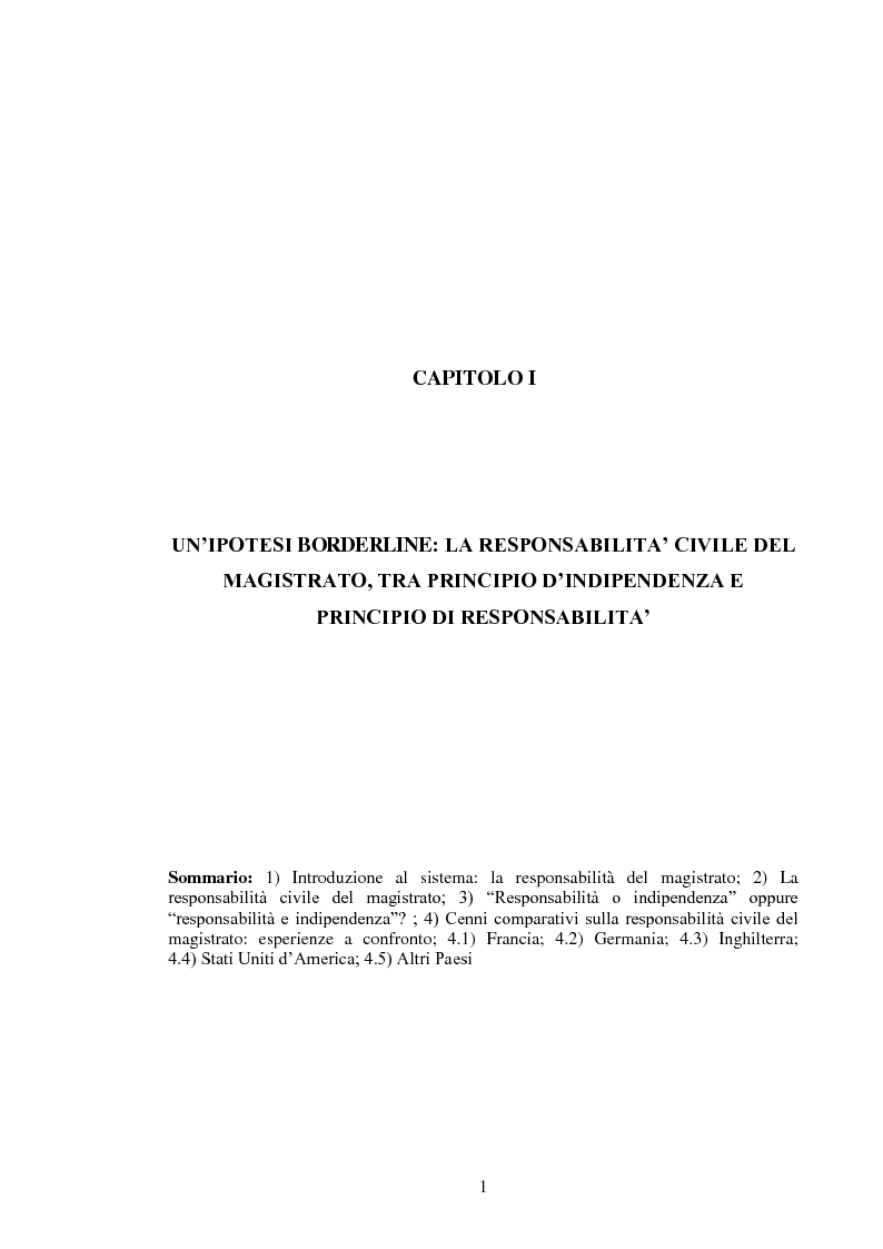 Anteprima della tesi: La responsabilità civile del magistrato e dell'arbitro, Pagina 4