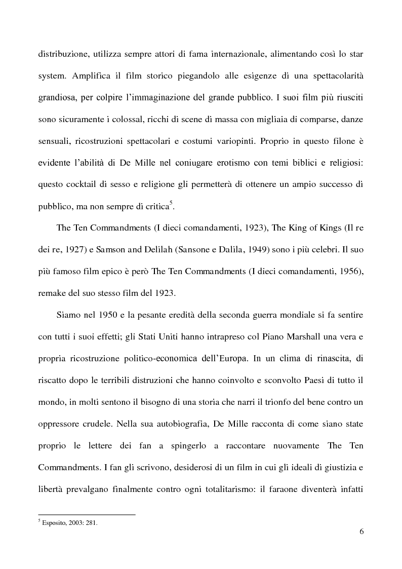 Anteprima della tesi: L'accoglienza critica italiana a "The Ten Commandments" (I dieci comandamenti, 1956) di Cecil B. De Mille, Pagina 5