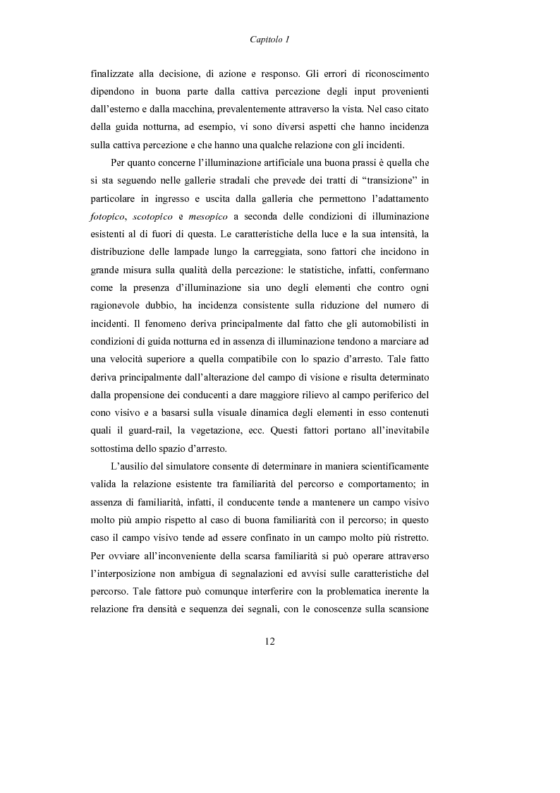 Anteprima della tesi: Lo studio dell’affaticamento e gli effetti sulla percezione visiva di un conducente alla guida attraverso applicazioni sul campo e con l’utilizzo del simulatore., Pagina 13