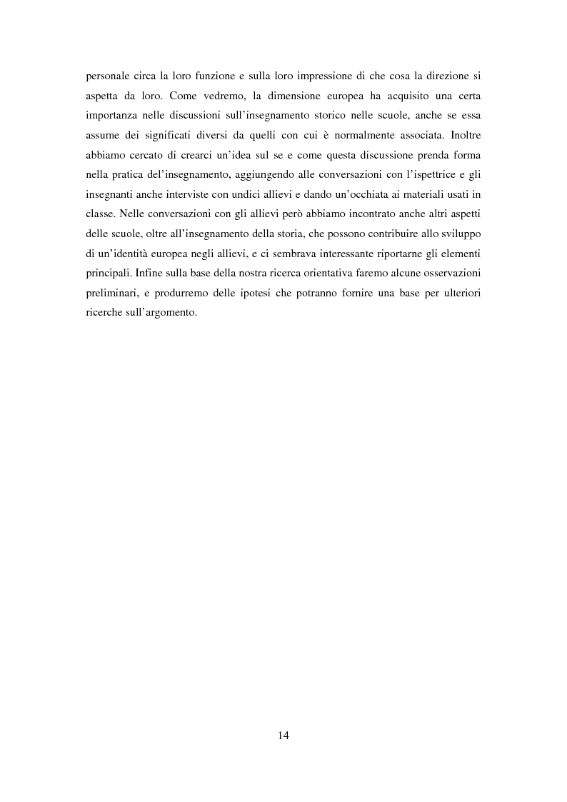 Anteprima della tesi: Le dimensioni europee dell'insegnamento. Immaginare e rappresentare una nuova comunità nella scuola europea, Pagina 12