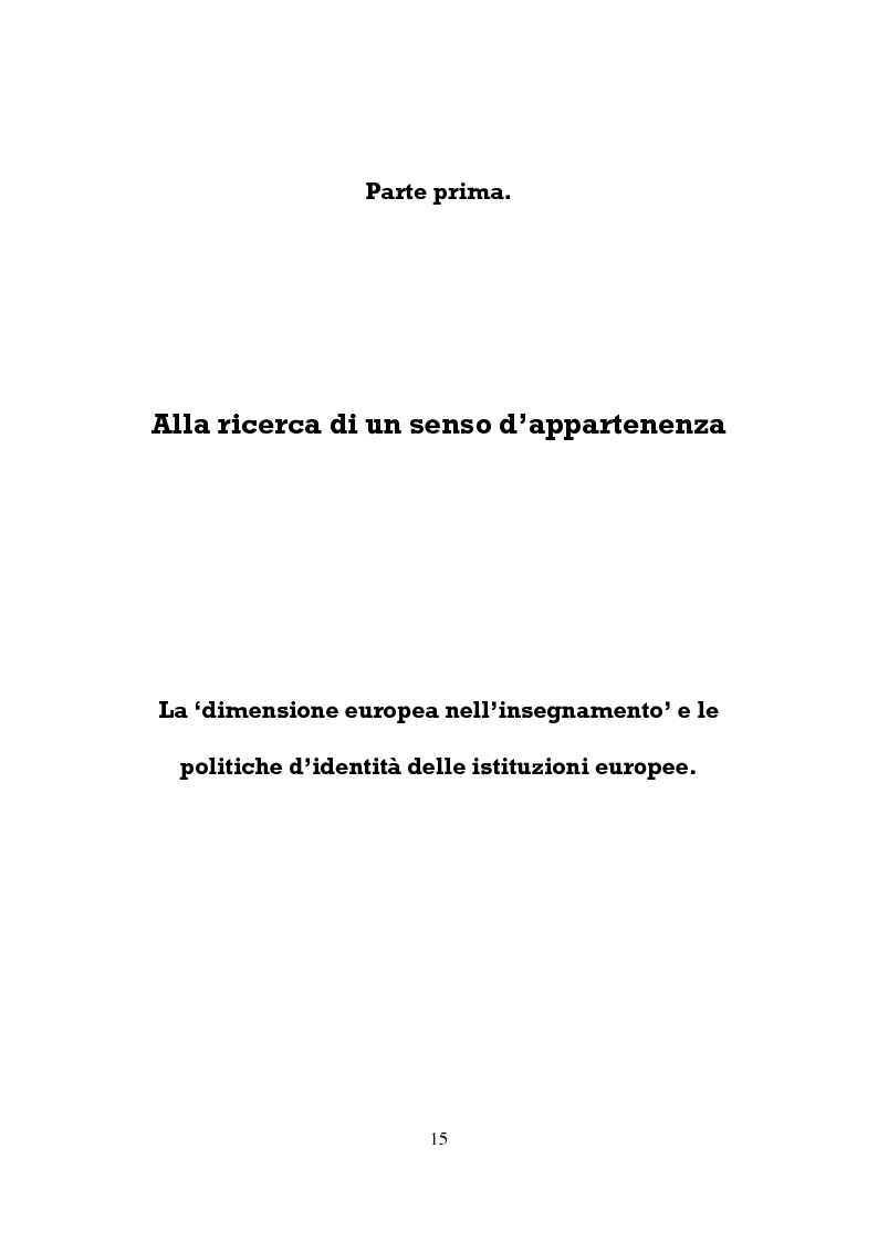 Anteprima della tesi: Le dimensioni europee dell'insegnamento. Immaginare e rappresentare una nuova comunità nella scuola europea, Pagina 13