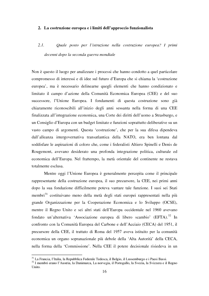 Anteprima della tesi: Le dimensioni europee dell'insegnamento. Immaginare e rappresentare una nuova comunità nella scuola europea, Pagina 14