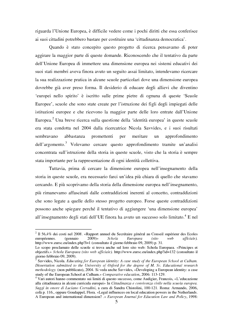 Anteprima della tesi: Le dimensioni europee dell'insegnamento. Immaginare e rappresentare una nuova comunità nella scuola europea, Pagina 3